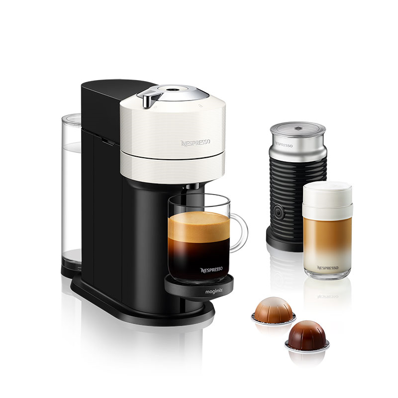 11710 Nespresso Vertuo Next & Milk Coffee Machine, White-1