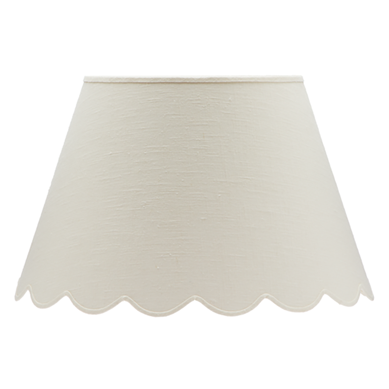 Fabric Scallop Large Lampshade, White-1