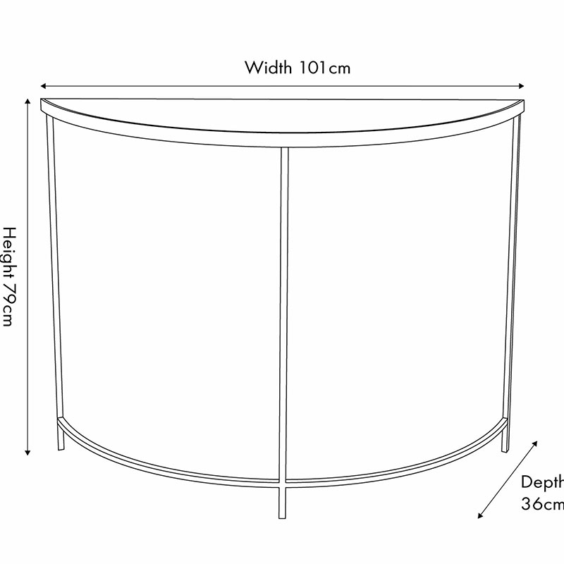 Marazzi Half Moon Console Table, Black-9