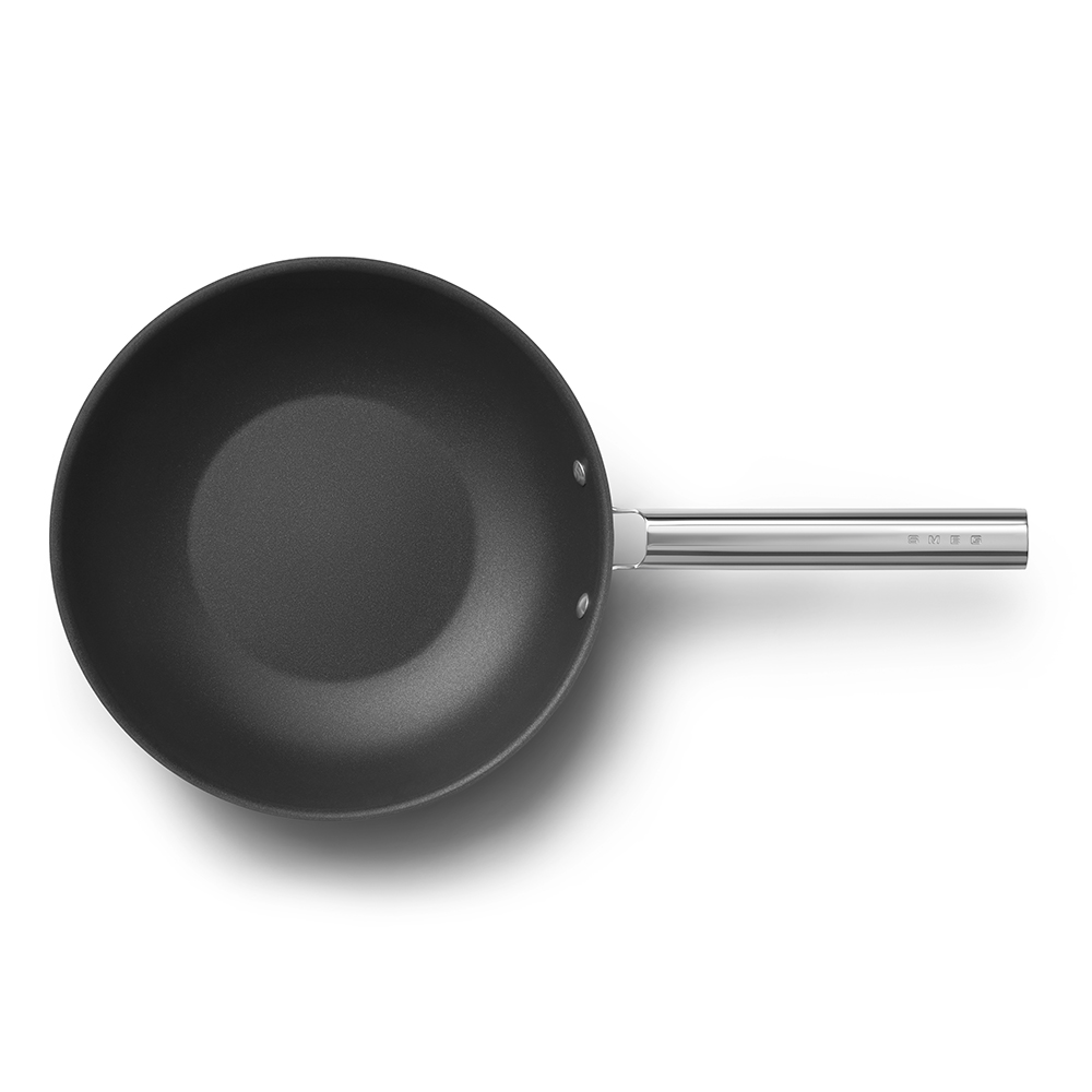 Retro 50's Style Non-Stick Wok, 30cm, Black-3