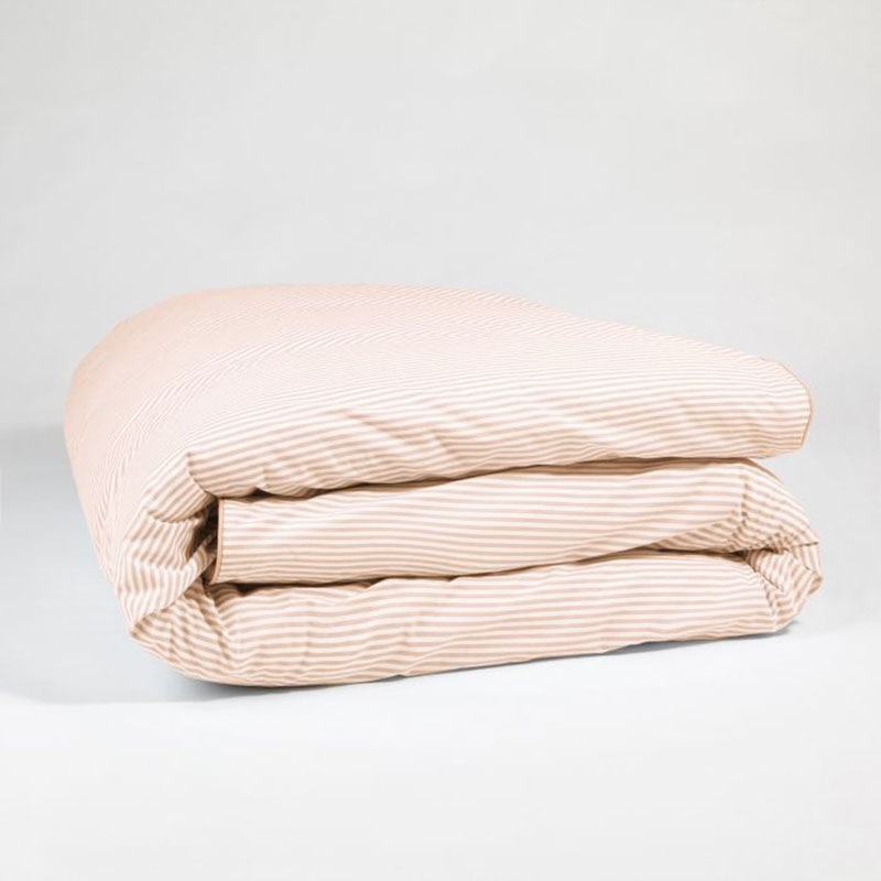 The Stripe 200 Thread Count Duvet Cover, King, Clay Pink-2