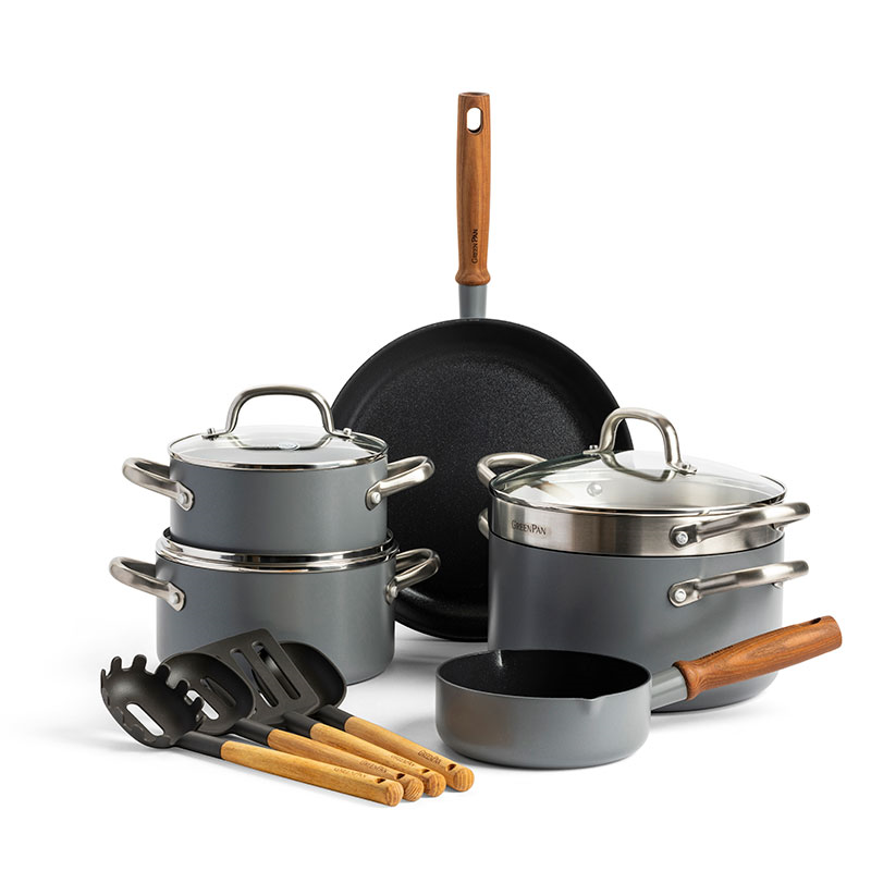 Mayflower Pro Non-Stick 13 Piece Cookware Set, Charcoal Grey-0