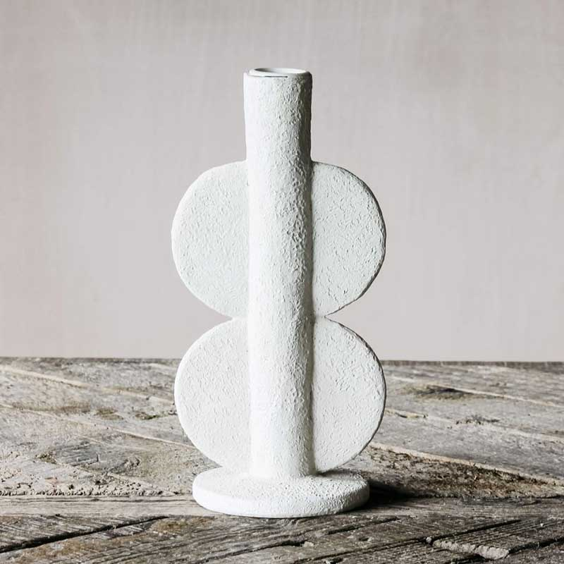 Ava Candleholder, H22cm, White-0