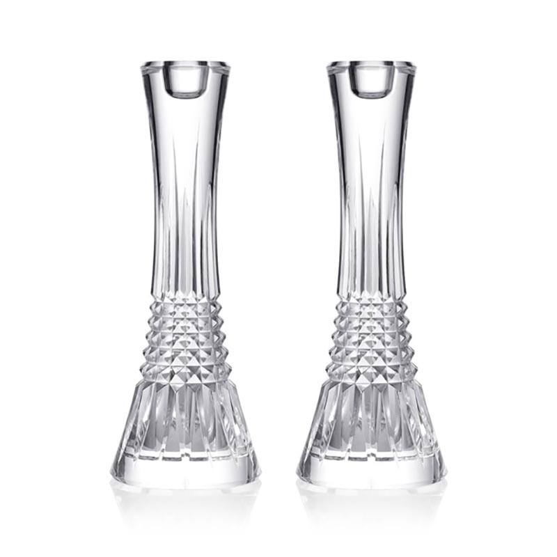 Lismore Diamond Set of 2 Candlesticks, 25cm, Clear-0