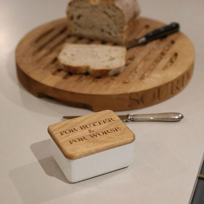 For Butter & For Worse Butter dish, 11.5 x 9.5 x 5cm, Oak-1