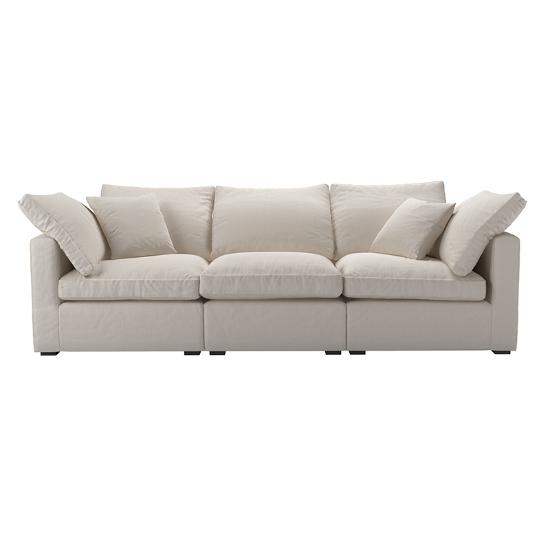 Long Island Slim 3 Seat Sofa, H80cm x W249cm x D102cm, Taupe-0