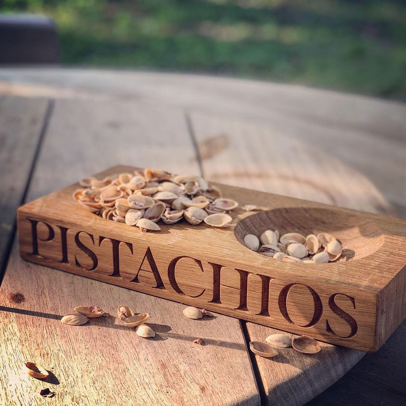 Engraved Pistachios Bowl, Oak-0