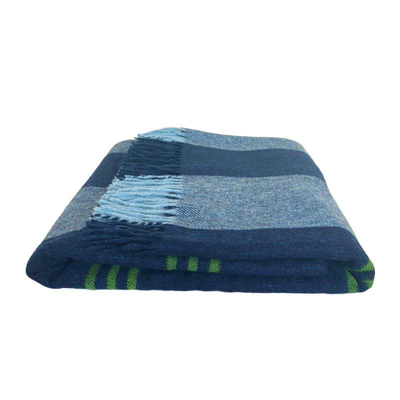 The Wilde Merino Lambswool Throw, 185cm x 140cm , Dark Blue-0