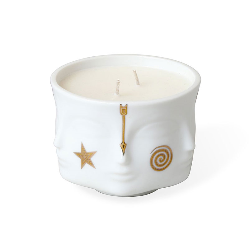 Gilded Muse Candle, White-2