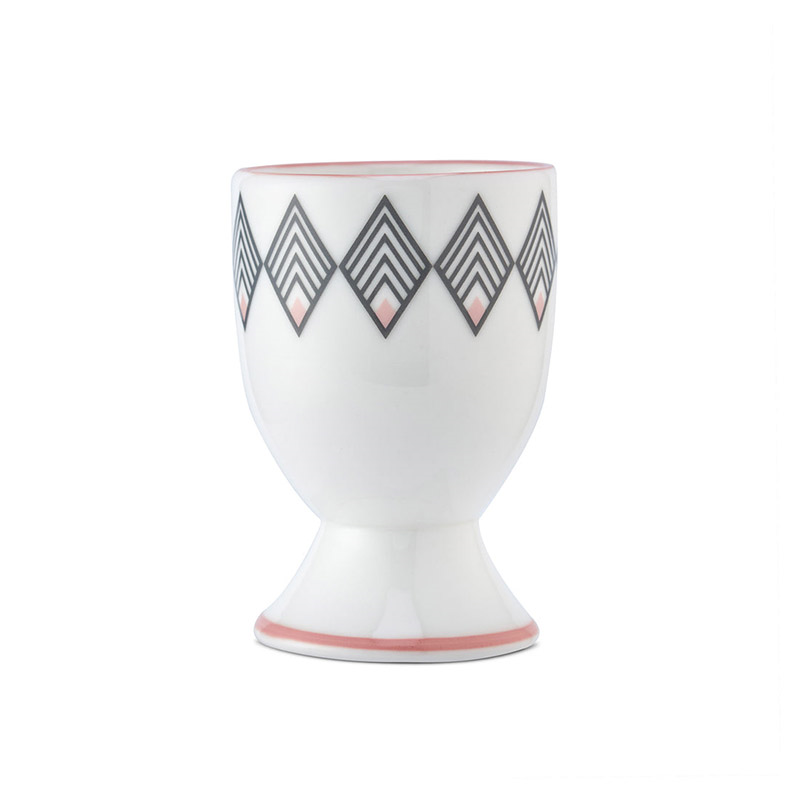 Gatsby Egg Cup, H6.5cm, Grey & Blush Pink-0