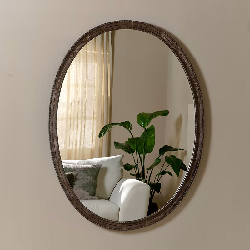 Drishti Oval Mirror, Antique Black-0