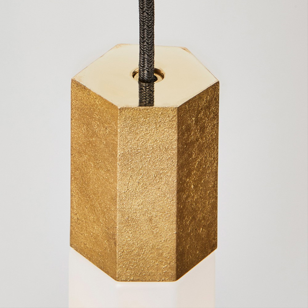 Basalt Single pendant & bulb, L300 x D5 cm, Brass-4