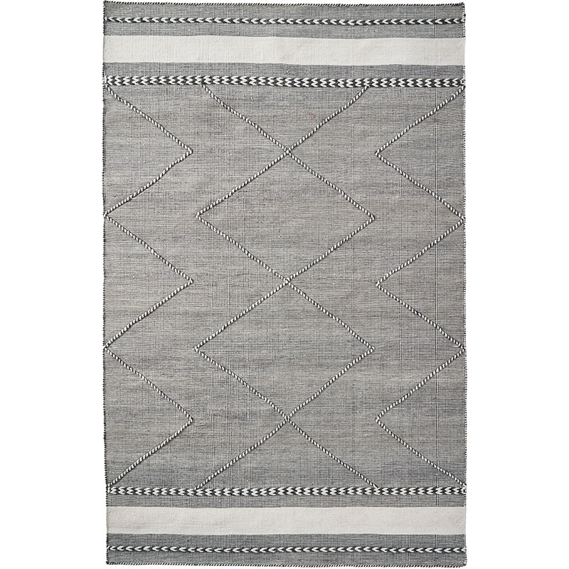 Plaited Stripe Indoor Outdoor Rug, 160 x 230cm, Grey & White-1