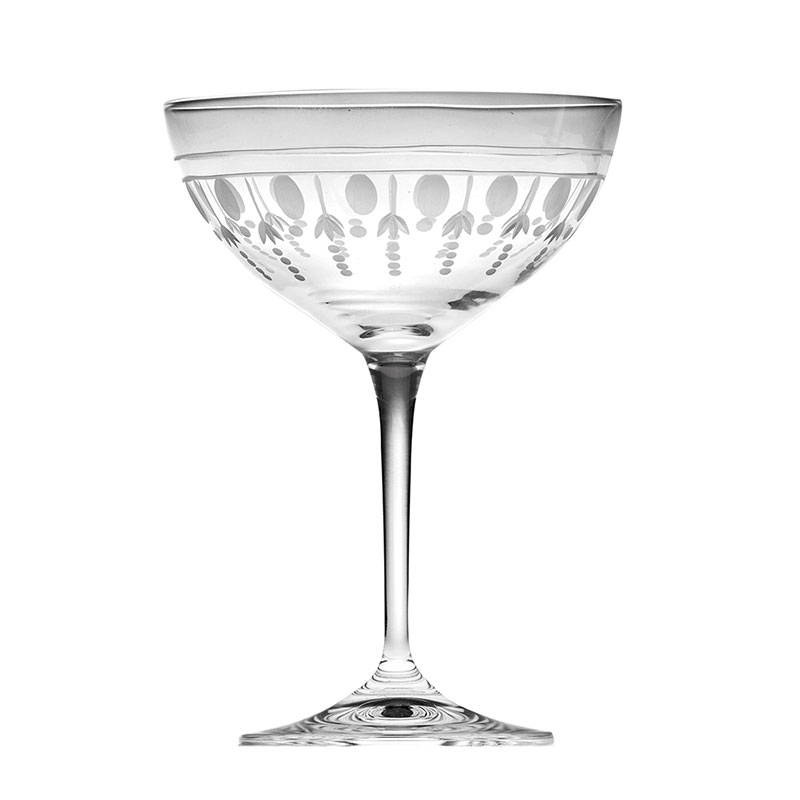 Nouveau Set of 2 Saucer Champagne glasses, 210ml, Clear-2