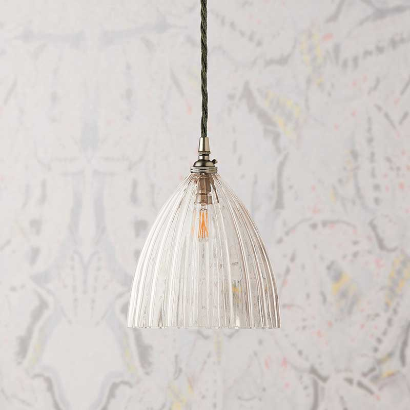 Scallop Large Pendant, H25cm x W25cm, Clear Glass-0