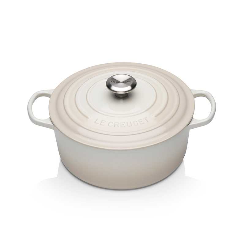 Signature Cast Iron Round casserole, 24cm - 4.2 litre, Meringue-0