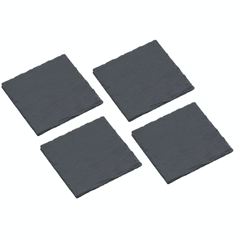 Set of 4 coasters, 10cm, slate-0