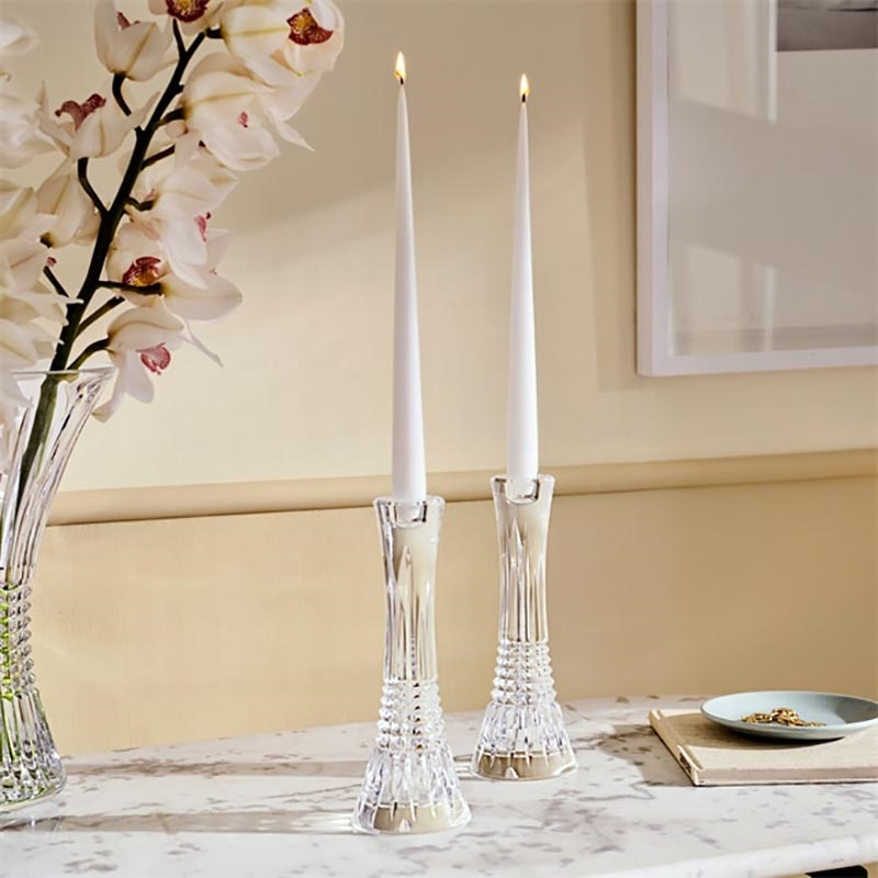 Lismore Diamond Set of 2 Candlesticks, 25cm, Clear-1