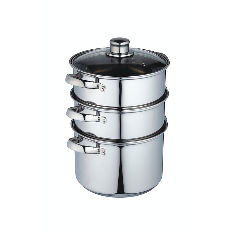 Steamer set 3 tier, 20cm, Stainless Steel-2