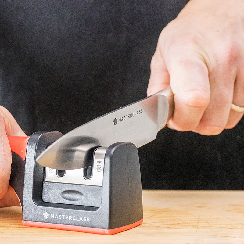 Kitchen knife sharpener with honer-2