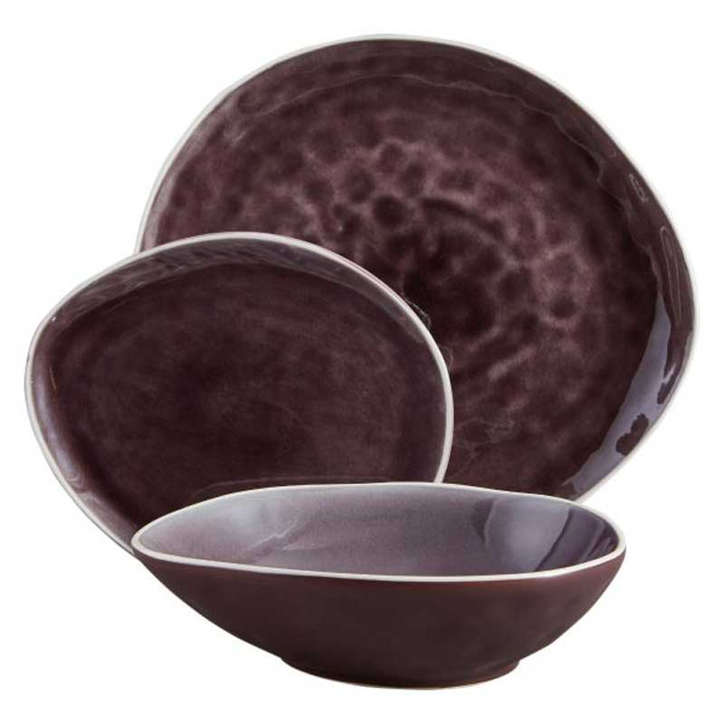 Vie Naturelle 12 Piece Dinner Set, Aubergine-0