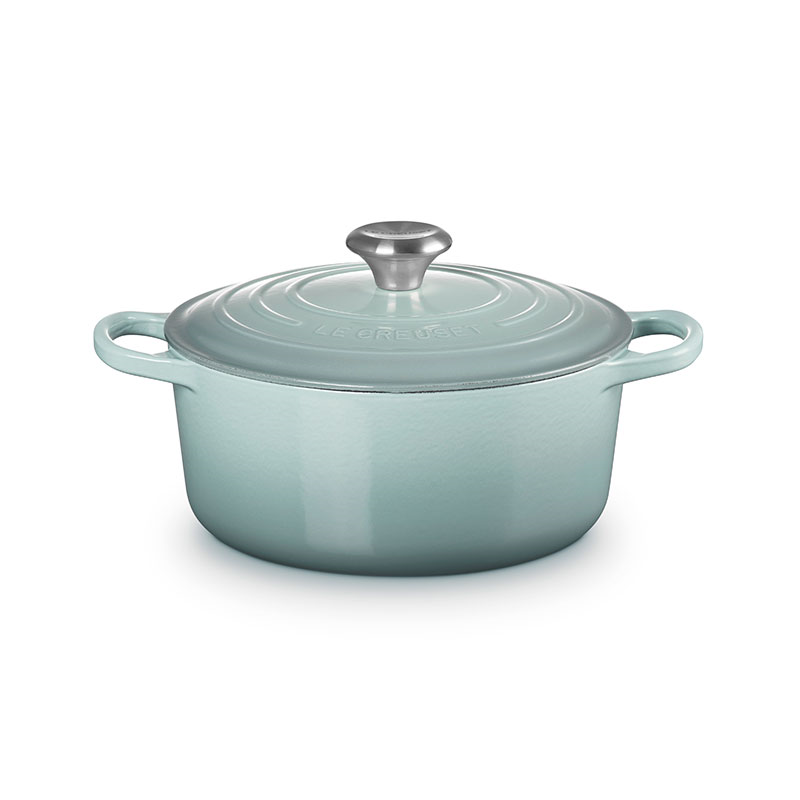 Cast Iron Round Casserole, 24cm, Sea Salt-1