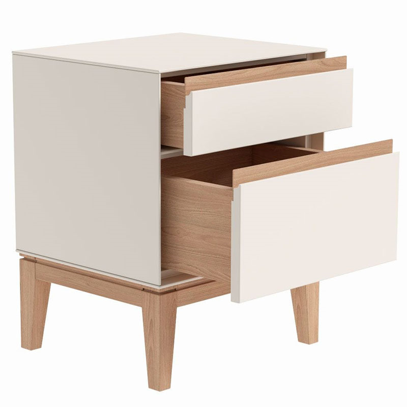 Lars Bedside Table, H52cm, Cashmere and Oak-2