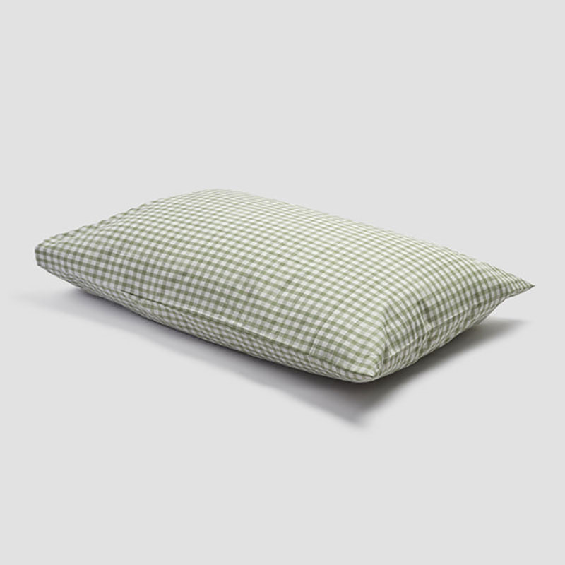 Gingham Check Pillowcase Pair, Pear-0