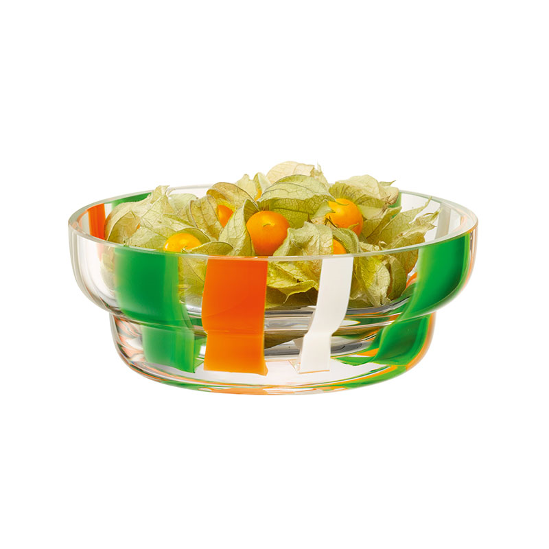 Folk Bowl, D15cm, Green/Orange/White-0