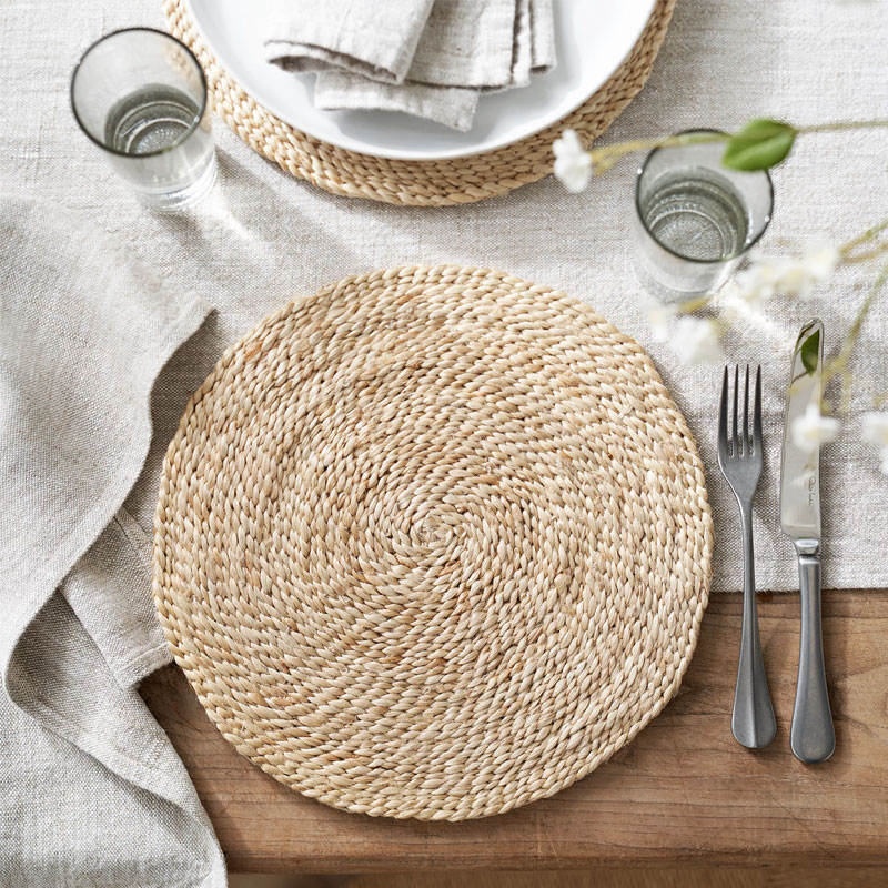 Woven placemat, D30cm, Jute-0