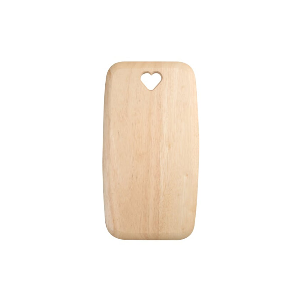 Colonial Home Rectangular board with heart cut out - medium, 35 x 19 x 1.5cm, Natural Hevea-0