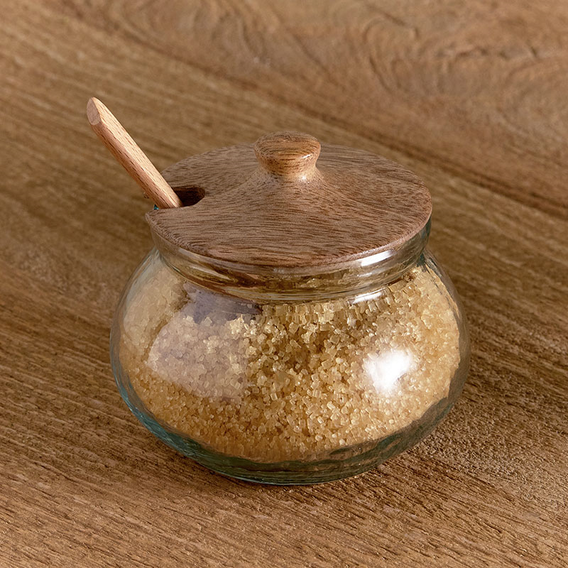 Kali Round Storage Jar, H7.5cm, Natural & Clear-2