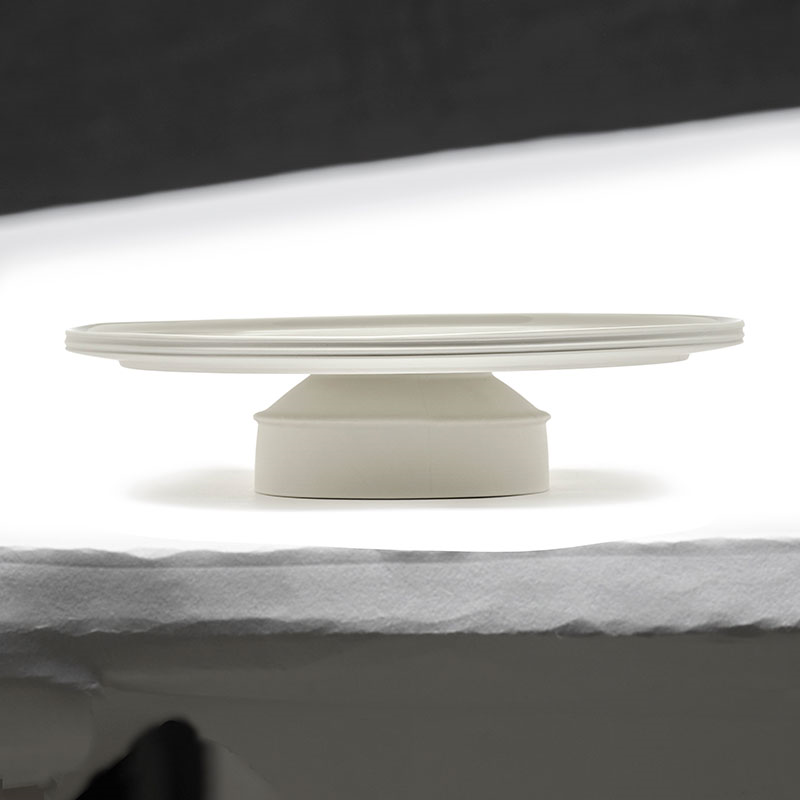 Dune Cake Stand, D33cm, Alabaster-1