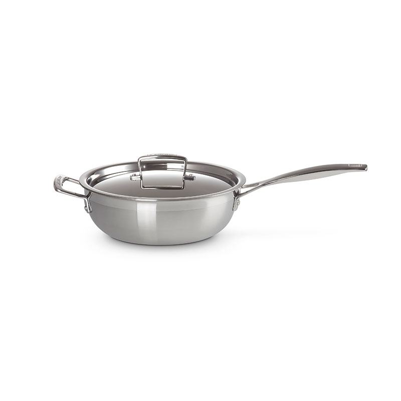 Classic 3-ply Non-Stick Chefs Pan, 24cm, Stainless Steel-1