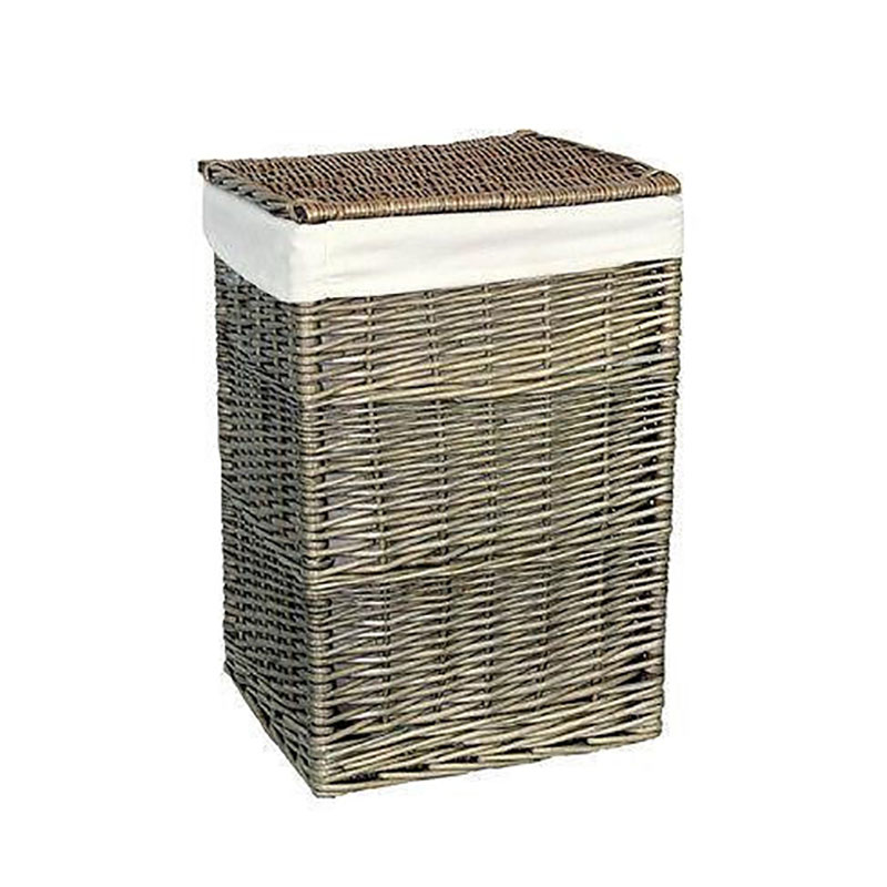 Willow Square Laundry Basket, Antique Wash,61x46cm-0