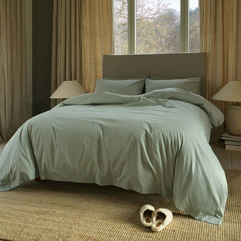 Original Percale  Duvet Cover, Superking, Sage Green-0