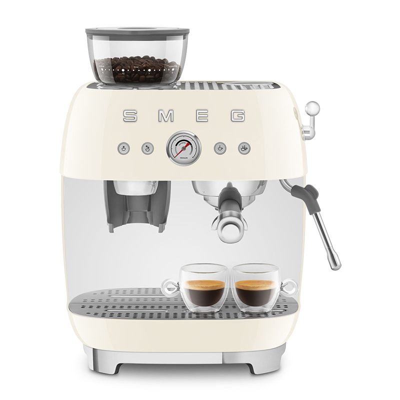 Espresso Coffee Machine with Grinder, Cream-4