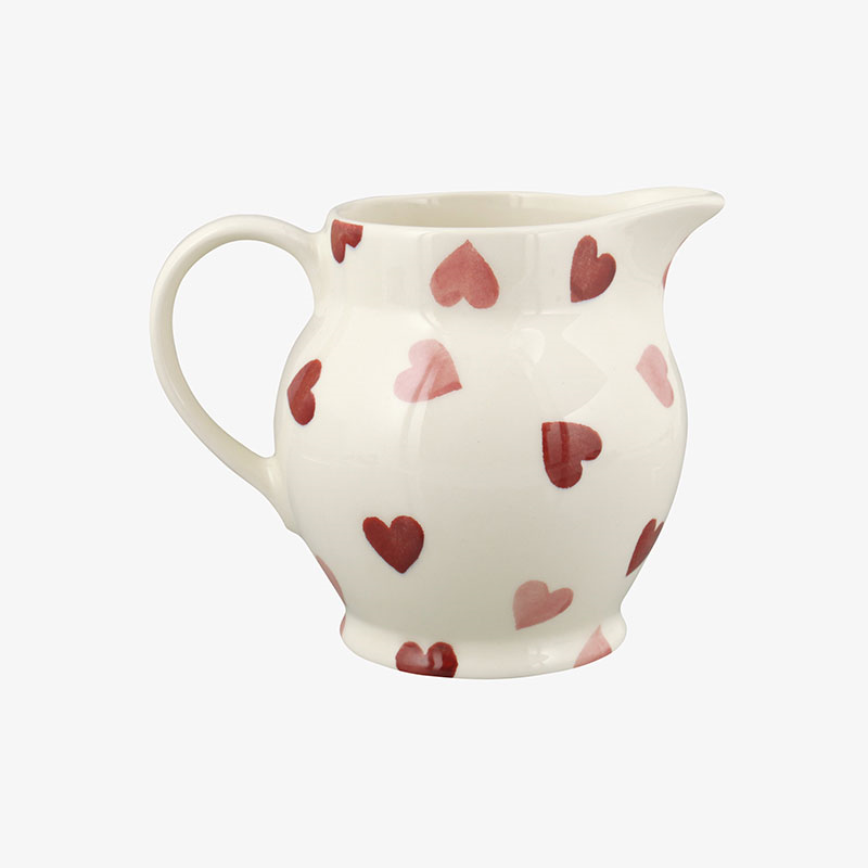 Pink Hearts Jug, 315ml, Cream-4