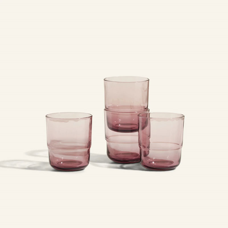 Short Night & Day Set of 4 Glasses, 350ml, Rosa-0