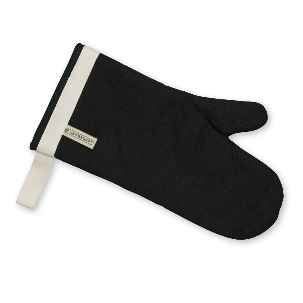 Textiles Oven mitt with storage magnet, 14", Black-0