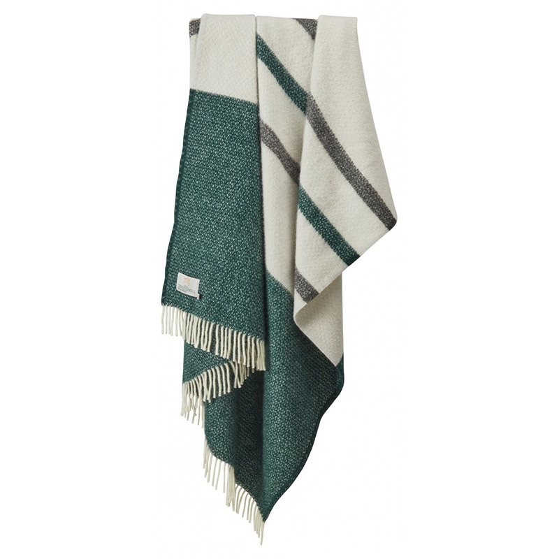 Brecon Pure Wool Throw, 150 x 183cm, Emerald & Charcoal-0