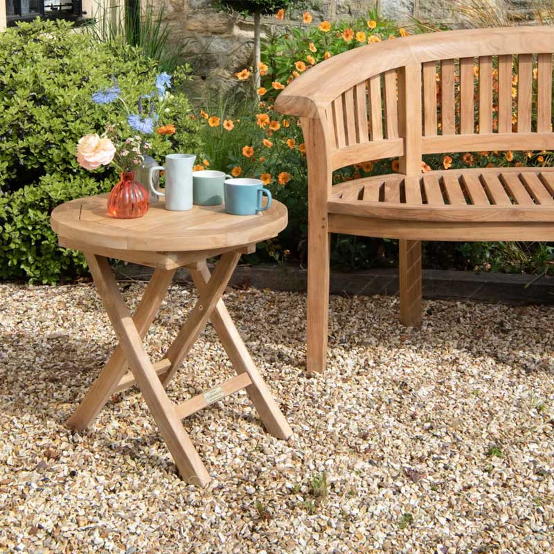 Lavender Round Coffee Table, D50cm, Teak-0