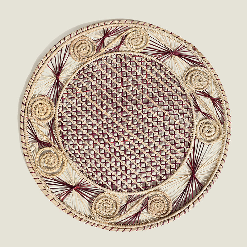 Sandra Set of 2 Woven Placemats, D35cm, Mulberry-0