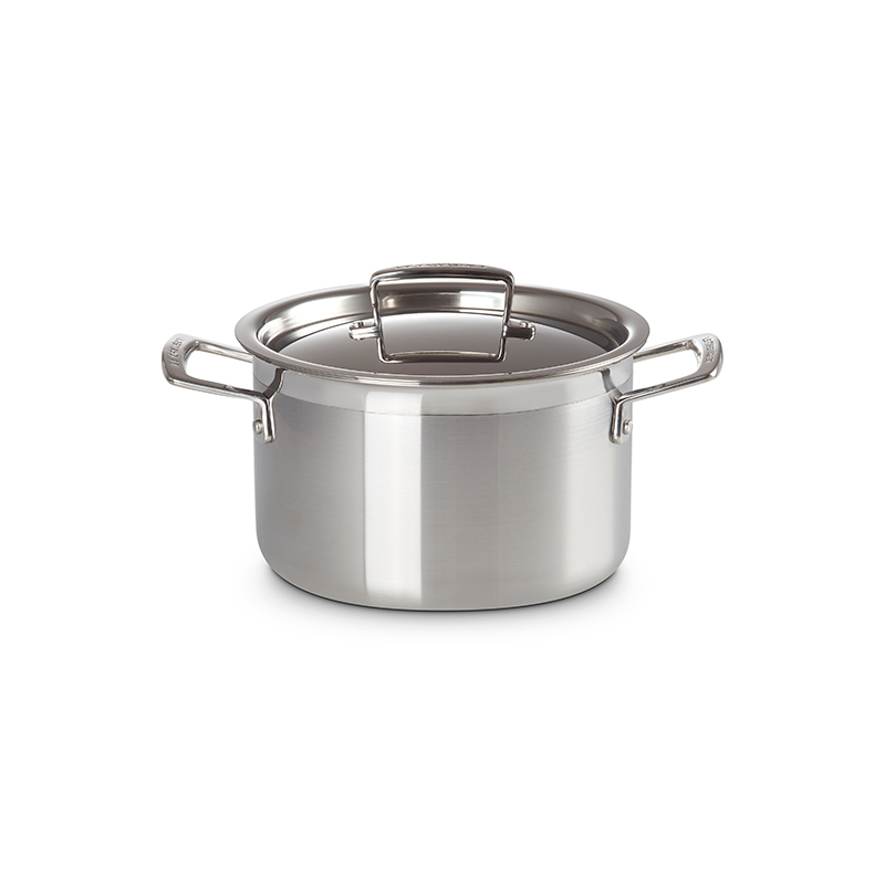 3 Ply Stainless Steel - Uncoated Deep casserole dish, 20cm - 4 litre-3