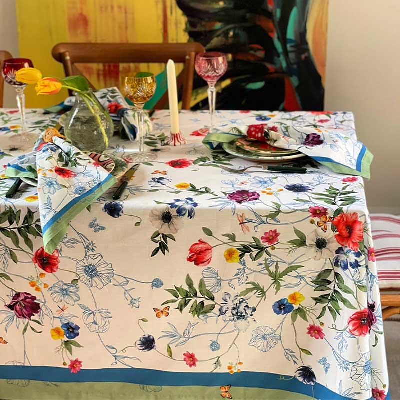 Meadow Cotton Tablecloth, 170 x 350cm-1