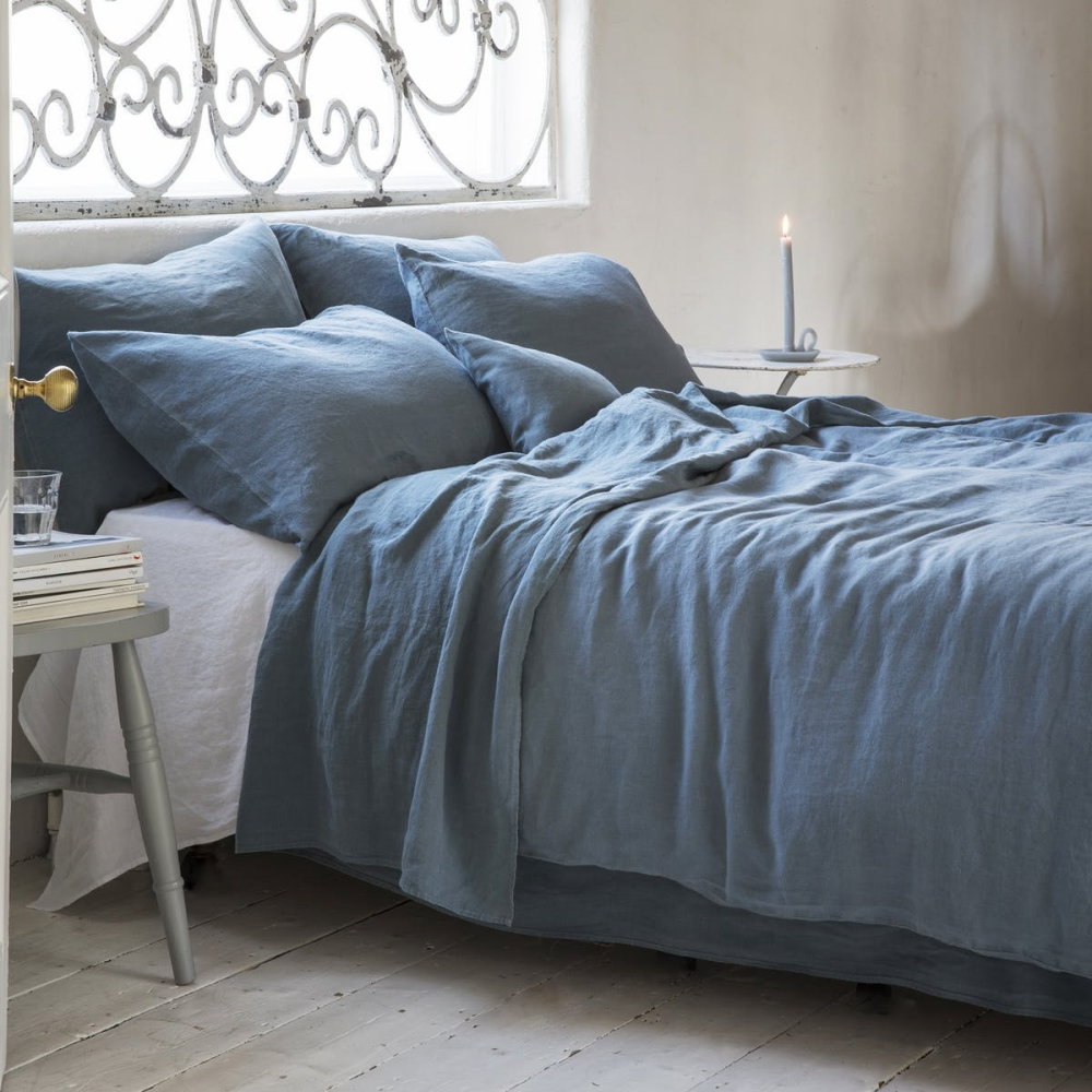 Super king size duvet cover, 260 x 220cm, Parisian Blue-0