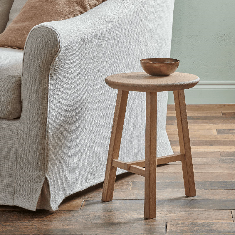 Northwich Round Stool, Natural Oak-0