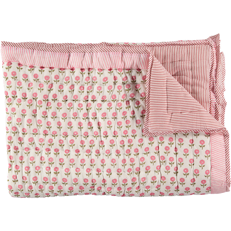 Daisy Quilt, Double, Pink-1