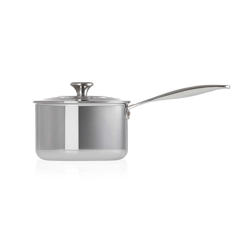 Signature Uncoated Saucepan with lid, 18cm, Stainless Steel-3