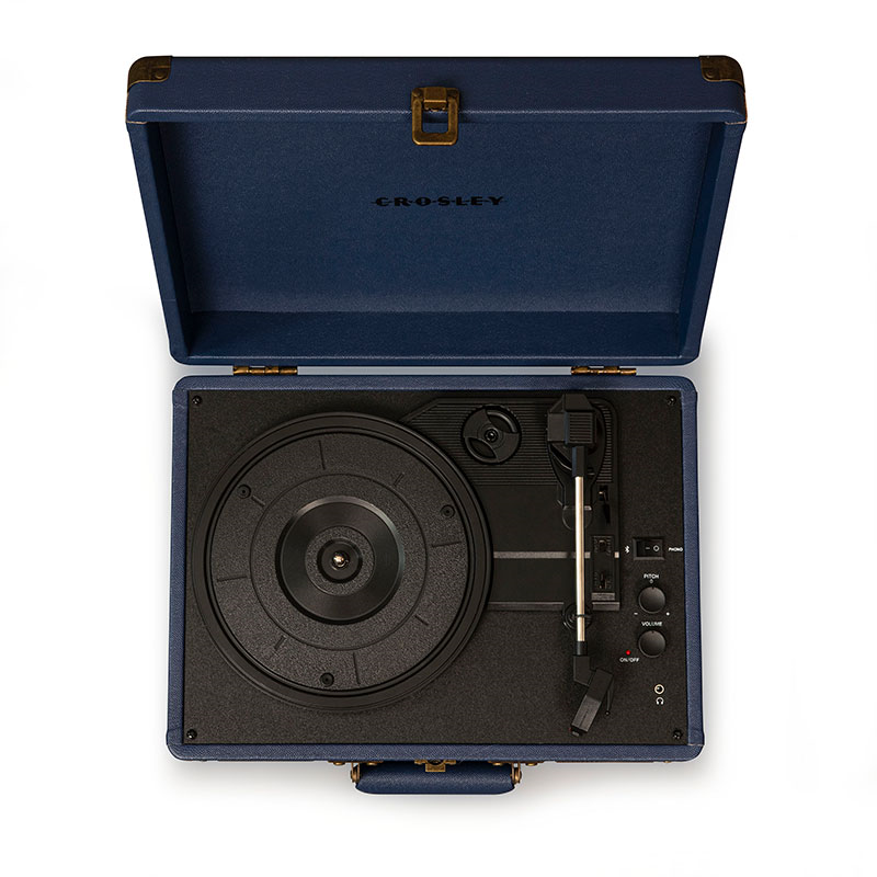 Cruiser Deluxe Plus Portable Turntable, Navy-3